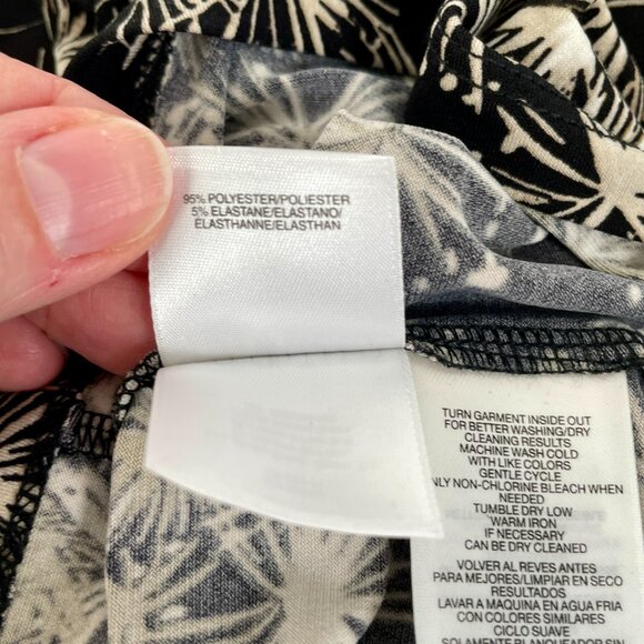 Anne Klein Flowy Sleeveless Tank Top, Starburst Pattern, Black/Tan/Cream, Size S - Picture 8 of 9